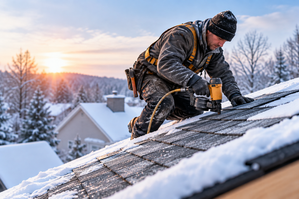 do roofers replace roofs in the winter