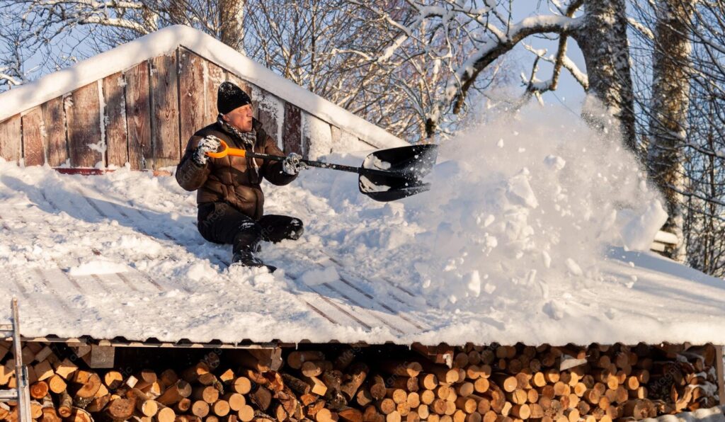 cleaning snow